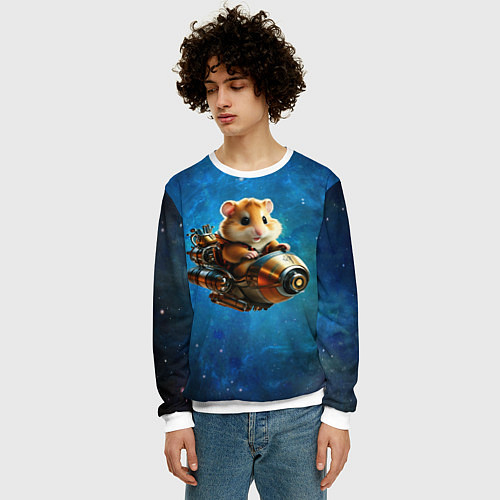 Мужской свитшот Хомялёт / 3D-Белый – фото 3
