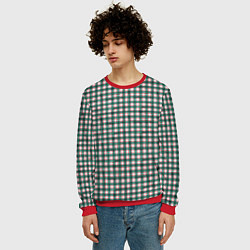 Свитшот мужской Зеленая классическая клетка, цвет: 3D-красный — фото 2