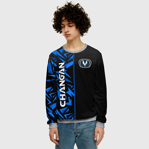 Мужской свитшот Changan - blue uniform / 3D-Меланж – фото 3