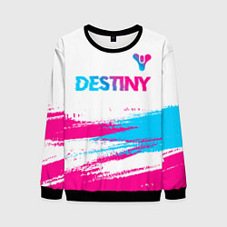 Свитшот мужской Destiny neon gradient style посередине, цвет: 3D-черный