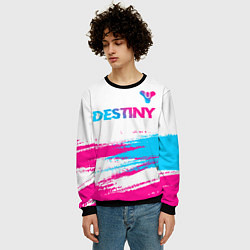 Свитшот мужской Destiny neon gradient style посередине, цвет: 3D-черный — фото 2
