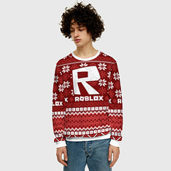 Свитшот мужской Roblox christmas sweater, цвет: 3D-белый — фото 2