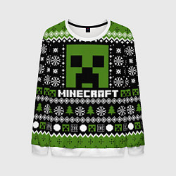 Свитшот мужской Minecraft christmas sweater, цвет: 3D-белый