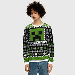 Свитшот мужской Minecraft christmas sweater, цвет: 3D-белый — фото 2