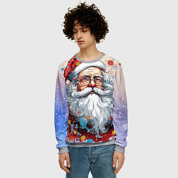 Свитшот мужской Яркий Санта, цвет: 3D-меланж — фото 2