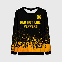 Свитшот мужской Red Hot Chili Peppers - gold gradient посередине, цвет: 3D-черный