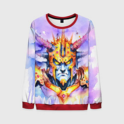 Свитшот мужской Оранжевый робот с рогами, цвет: 3D-красный