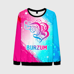 Свитшот мужской Burzum neon gradient style, цвет: 3D-черный