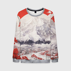Свитшот мужской Япония в белом стиле, цвет: 3D-меланж