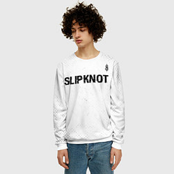 Свитшот мужской Slipknot glitch на светлом фоне посередине, цвет: 3D-белый — фото 2