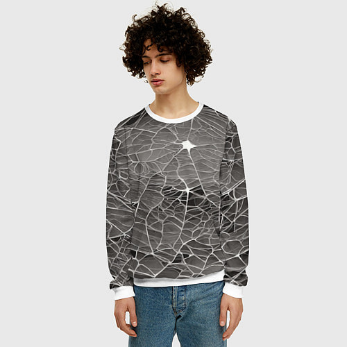 Мужской свитшот Паутина паука / 3D-Белый – фото 3