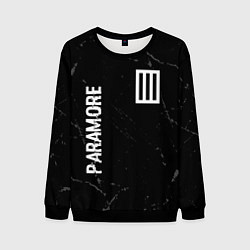 Мужской свитшот Paramore glitch на темном фоне вертикально