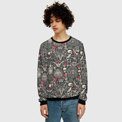 Мужской свитшот Колдовство и чёрная магия / 3D-Черный – фото 3