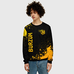 Свитшот мужской Burzum - gold gradient вертикально, цвет: 3D-черный — фото 2