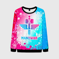 Свитшот мужской Manowar neon gradient style, цвет: 3D-черный