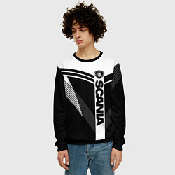 Свитшот мужской Scania логотип на абстрактном фоне, цвет: 3D-черный — фото 2