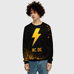 Свитшот мужской AC DC - gold gradient, цвет: 3D-черный — фото 2