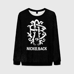 Свитшот мужской Nickelback glitch на темном фоне, цвет: 3D-черный