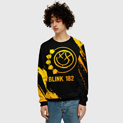 Свитшот мужской Blink 182 - gold gradient, цвет: 3D-черный — фото 2