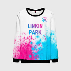 Свитшот мужской Linkin Park neon gradient style посередине, цвет: 3D-черный