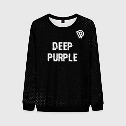 Мужской свитшот Deep Purple glitch на темном фоне посередине