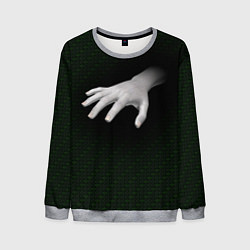 Свитшот мужской Белая рука на плетёной текстуре, цвет: 3D-меланж