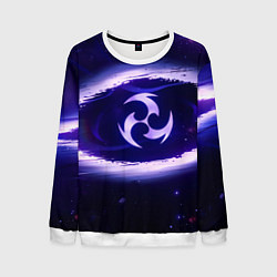 Свитшот мужской Genshin Impact Raiden sign, цвет: 3D-белый