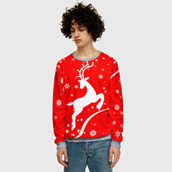 Свитшот мужской Christmas deer, цвет: 3D-меланж — фото 2