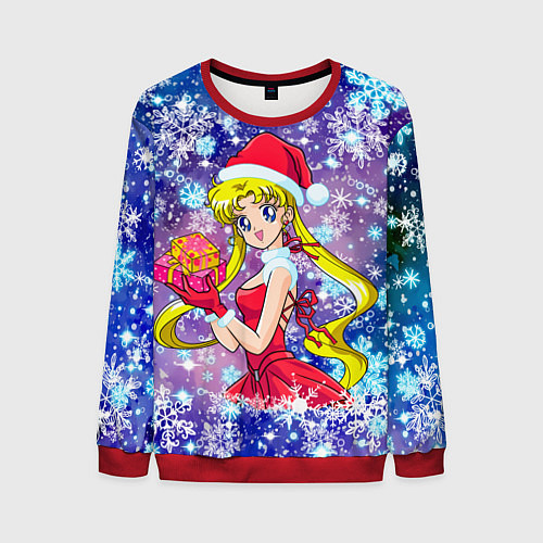 Мужской свитшот Новогодняя Сейлор Мун / 3D-Красный – фото 1
