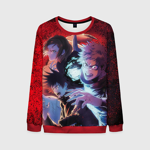 Мужской свитшот Магическая битва - Итадори Юдзи / 3D-Красный – фото 1