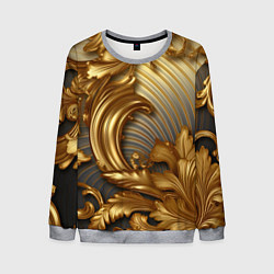 Свитшот мужской Золотая текстура и абстракции, цвет: 3D-меланж
