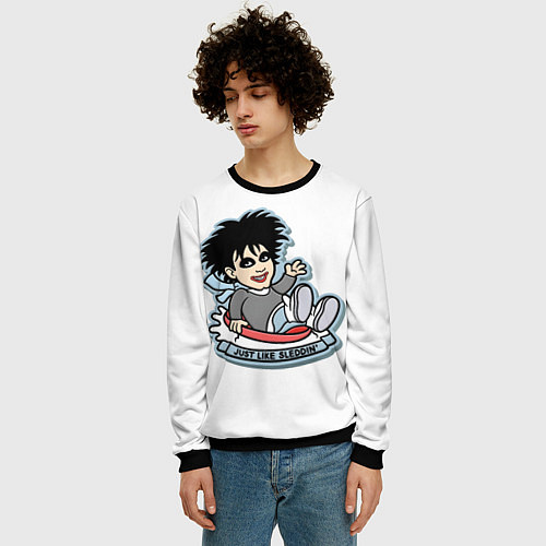 Мужской свитшот The Cure Robert Smith - just like sleddin / 3D-Черный – фото 3
