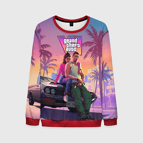 Мужской свитшот Главные герои gta 6 / 3D-Красный – фото 1