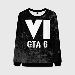 Свитшот мужской GTA 6 glitch на темном фоне, цвет: 3D-черный