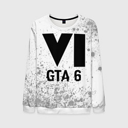 Свитшот мужской GTA 6 glitch на светлом фоне, цвет: 3D-белый