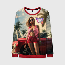 Свитшот мужской Девушка GTA 6, цвет: 3D-красный