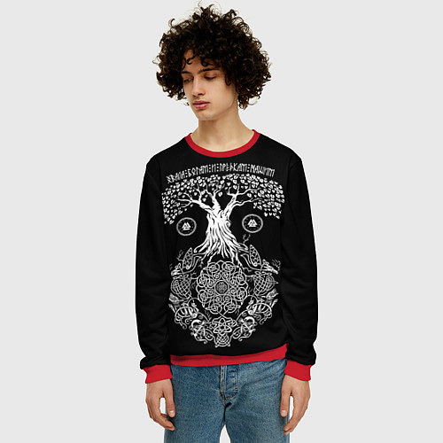 Мужской свитшот Хвала богам и предкам нашим / 3D-Красный – фото 3