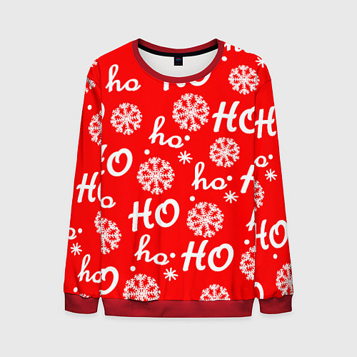 Мужской свитшот Падающие снежинки / 3D-Красный – фото 1