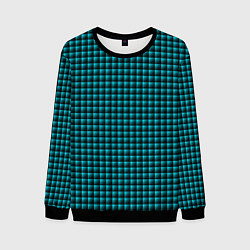 Мужской свитшот Паттерн объёмные квадраты тёмно-бирюзовый