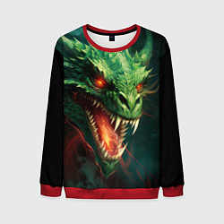 Свитшот мужской Древний злой зеленый дракон, цвет: 3D-красный