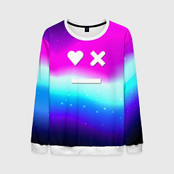 Свитшот мужской Love death robots neon gradient serial, цвет: 3D-белый