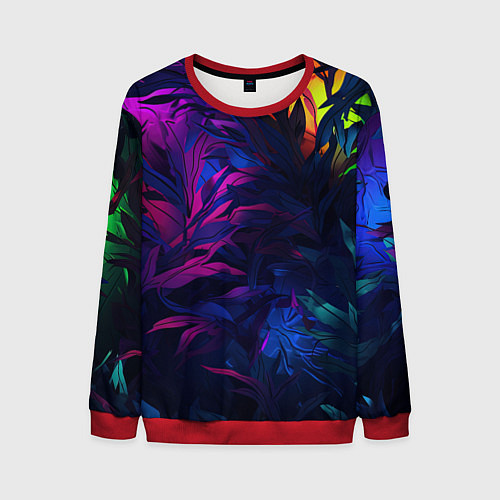 Мужской свитшот Абстрактный камуфляж в кислотных абстрактных пятна / 3D-Красный – фото 1