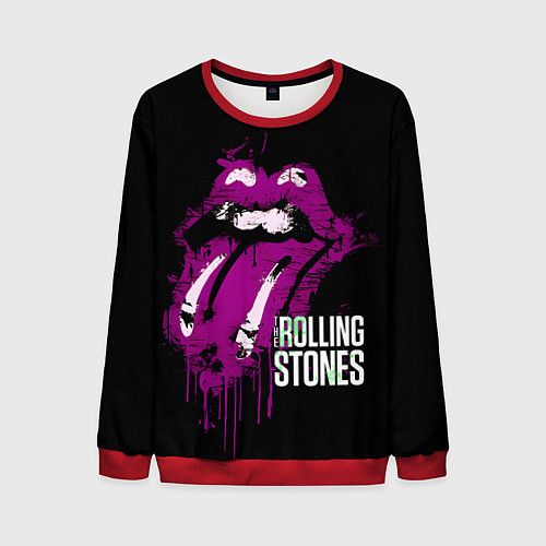 Мужской свитшот The Rolling Stones - lips / 3D-Красный – фото 1