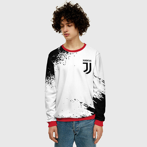 Мужской свитшот Juventus sport color black / 3D-Красный – фото 3