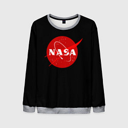 Свитшот мужской NASA redlogo space usa, цвет: 3D-меланж