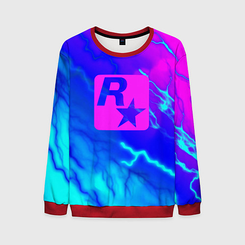 Мужской свитшот Rockstar storm молнии / 3D-Красный – фото 1
