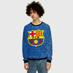 Свитшот мужской Футбольный клуб Барселона - логотип крупный, цвет: 3D-черный — фото 2