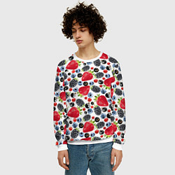 Свитшот мужской Различные ягоды, цвет: 3D-белый — фото 2