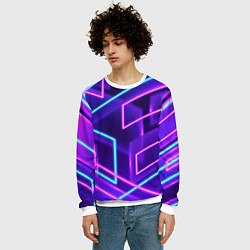 Свитшот мужской Neon Geometric, цвет: 3D-белый — фото 2