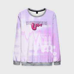 Свитшот мужской Love is everywhere on gradient, цвет: 3D-меланж